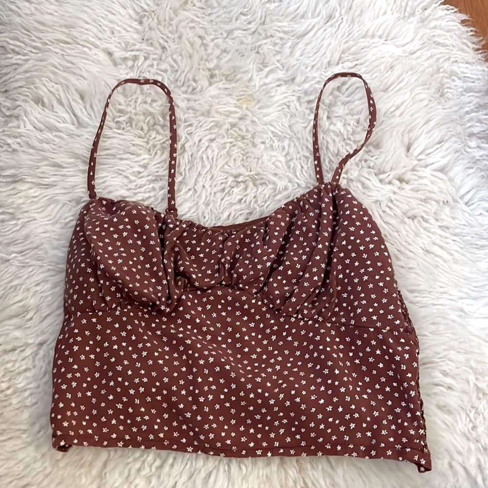 Pacsun Brown Tank with Flowers